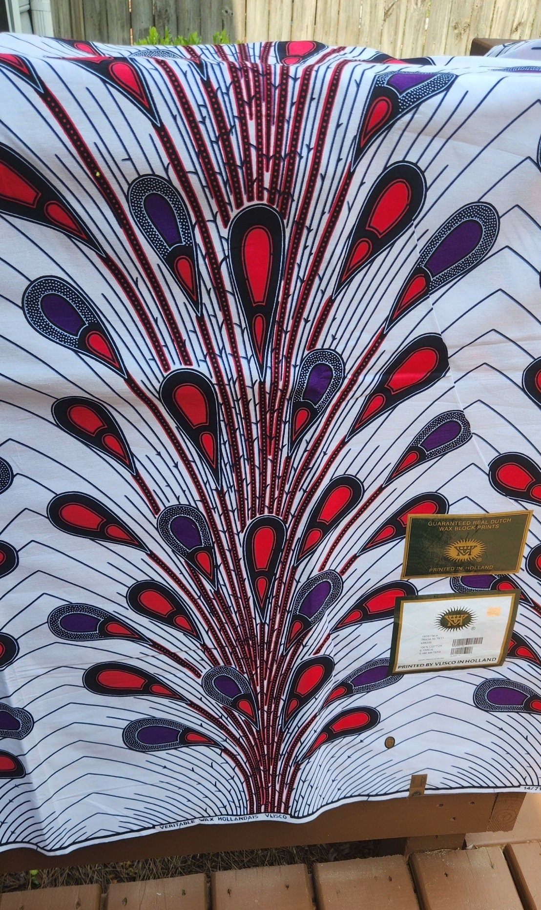 Peacock African Print Fabric sold by yard.
