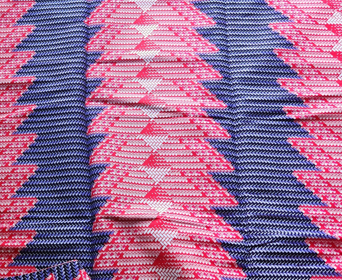Pink and Blue African Print Fabric.