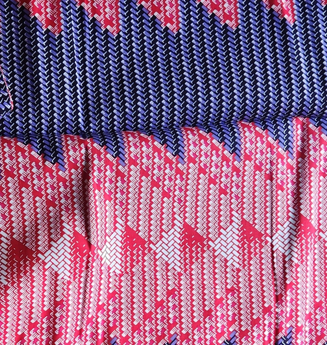 Pink and Blue African Print Fabric.