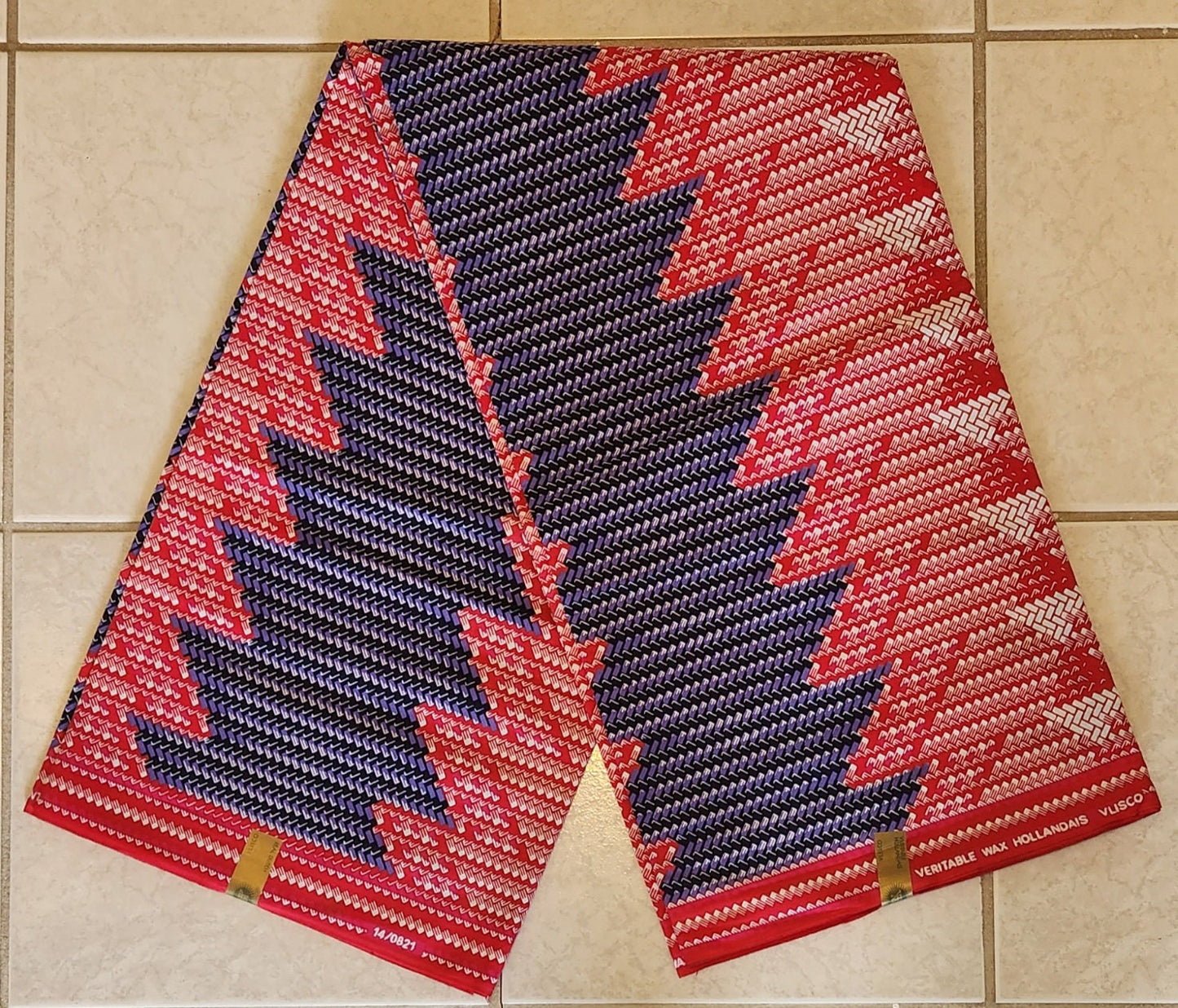 Pink and Blue African Print Fabric.