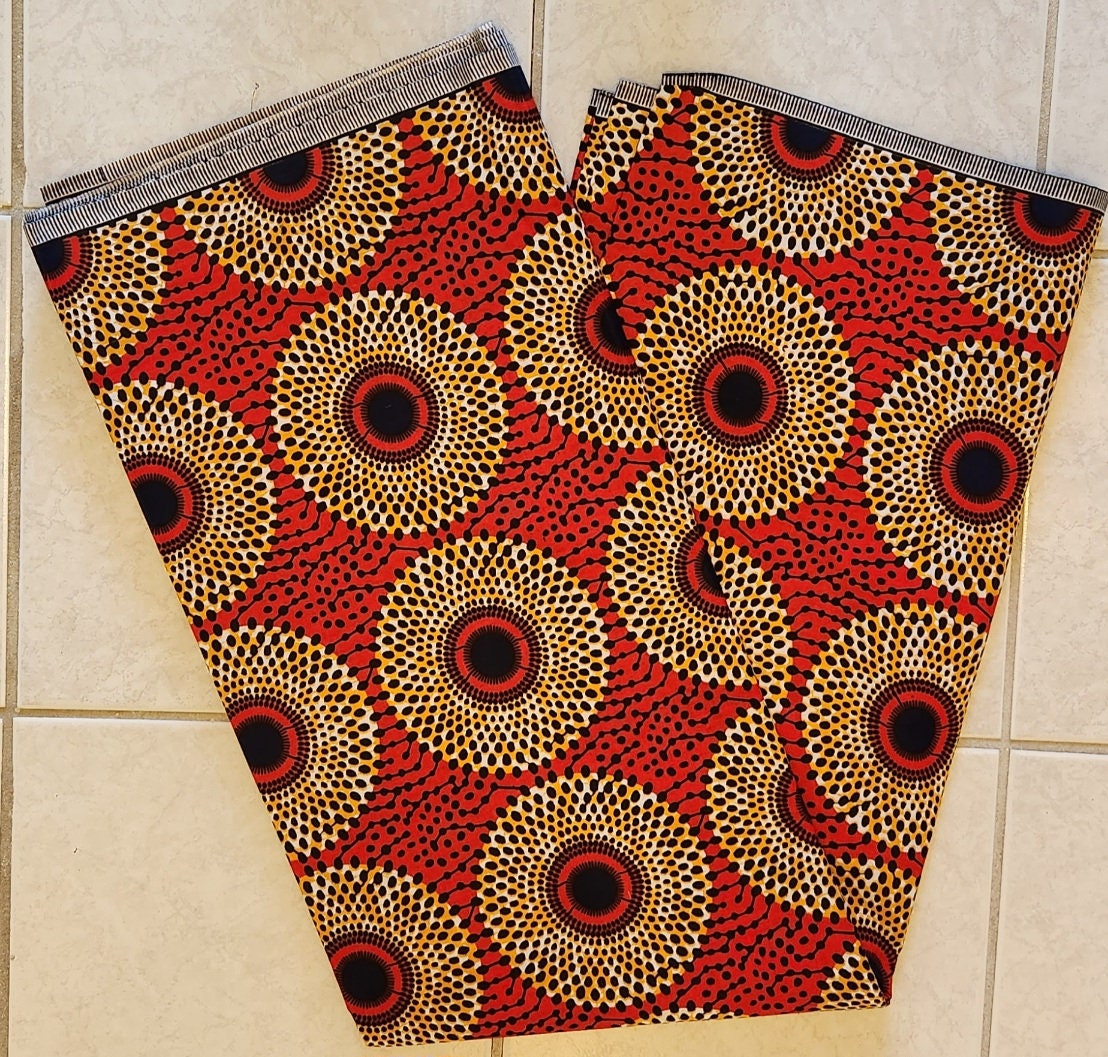 Ankara Swirl Polka dot Cotton Fabric 6yd. 100% Cotton