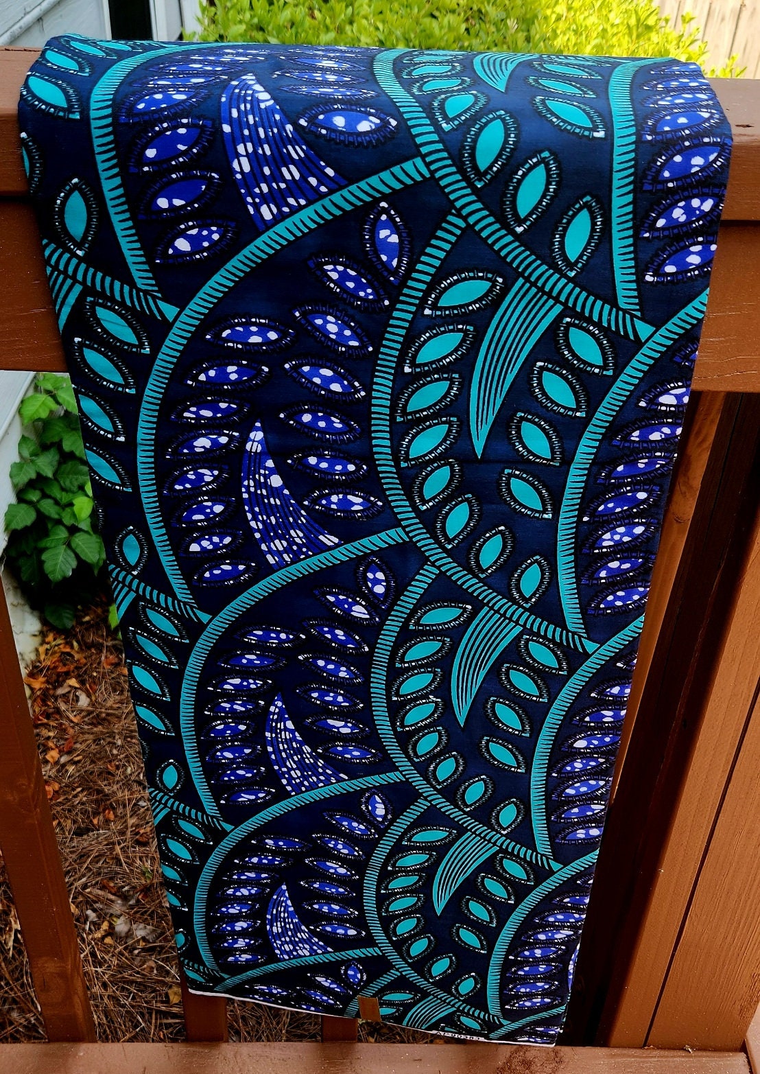 Ocean Blue African Print Fabric/Ankara Fabric/Kitenge by Yd or 6 yards Bulk. 100% cotton.