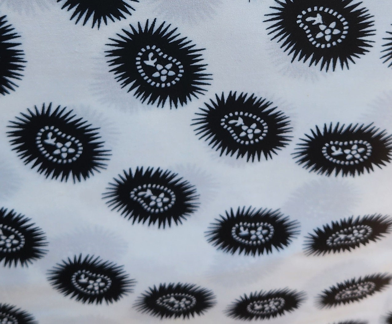 Black and White African Print Fabric/ 100% Cotton Ankara/sold by 6 Yards.