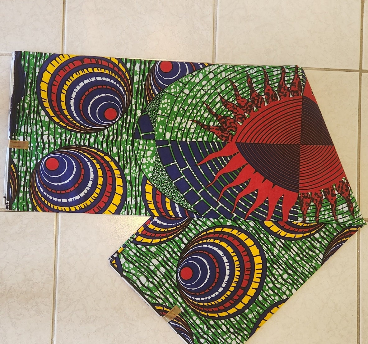 Multi Eyeballs African Print Fabric/Ankara Fabric/Kitenge by Yd or 6 yards Bulk. 100% cotton.