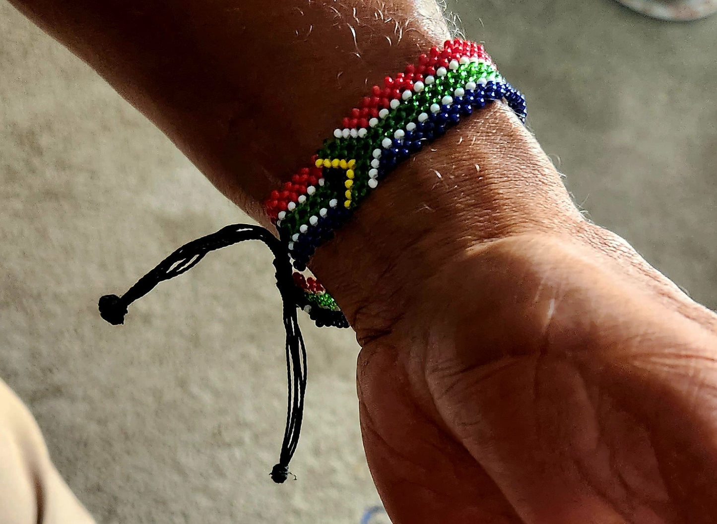 South African Flag Wrist Bracelet/ Beaded South Africa Bracelet for him/her /Gift idea.