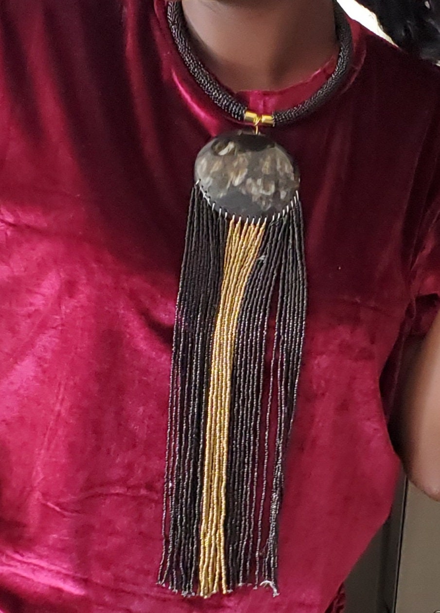 African Maasai Handmade Beaded Necklace|Chunky |Multi-Color Wateefall Necklace |African Woman Necklace |Ethnic Necklace.