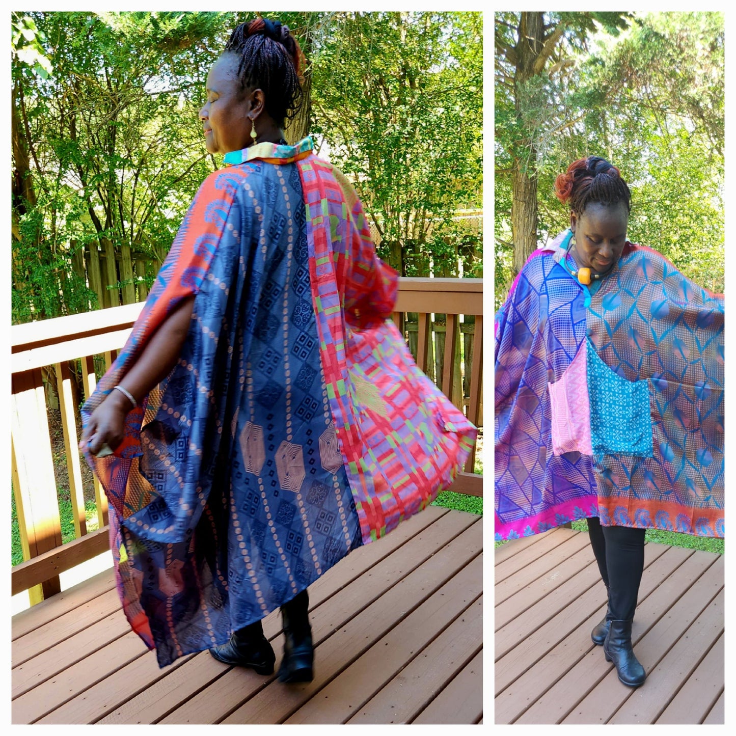 Oversize Silky Shirtdress Multicolor/Silky Kaftan One Size Fits All.