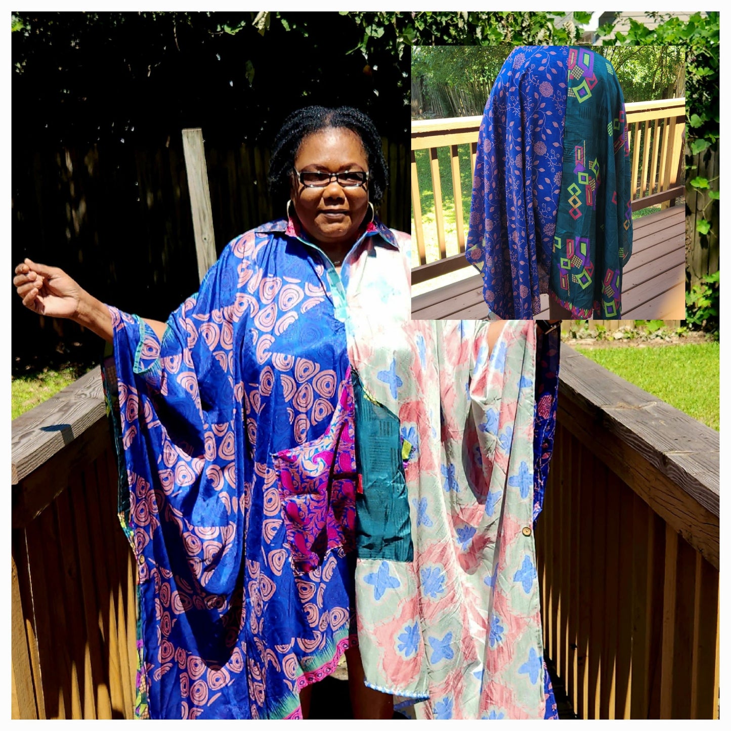 Oversize Silky Shirtdress Multicolor/Silky Kaftan One Size Fits All.