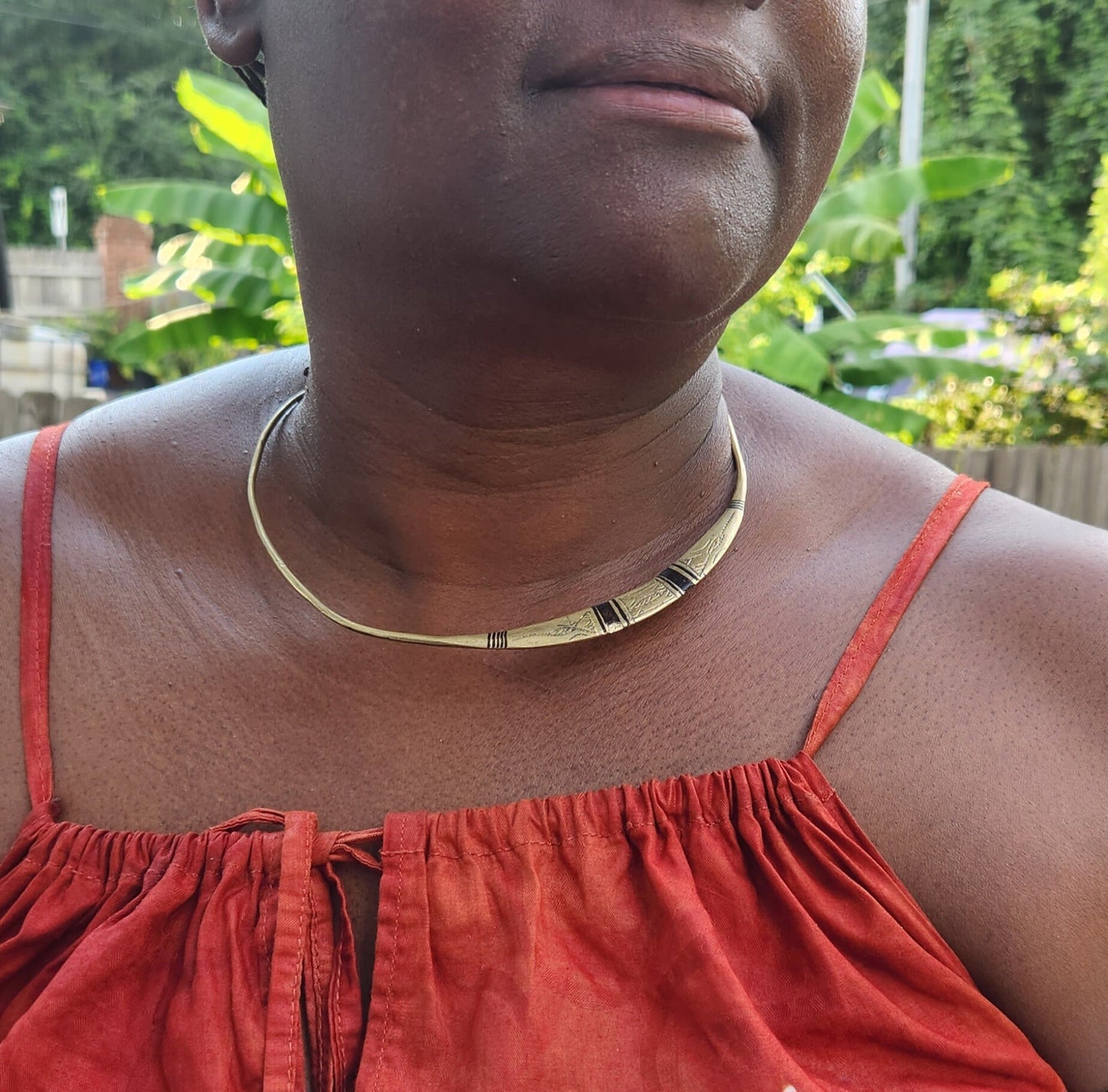 Tuareg Tribal Brass Metal Necklace.