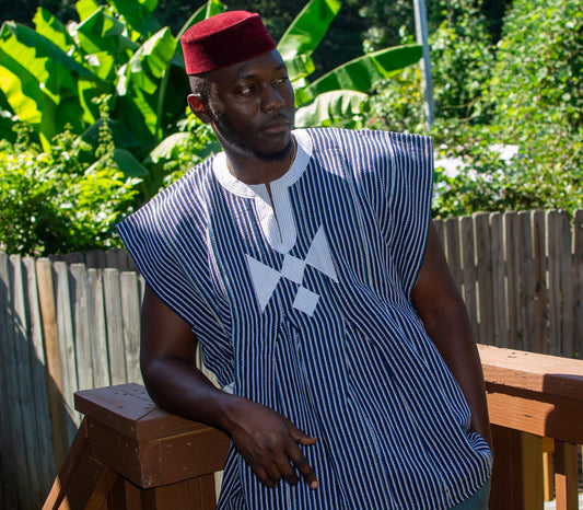 Ghana Men High Quality Woven Traditional Fugu Top/Batakari/Men Smock.