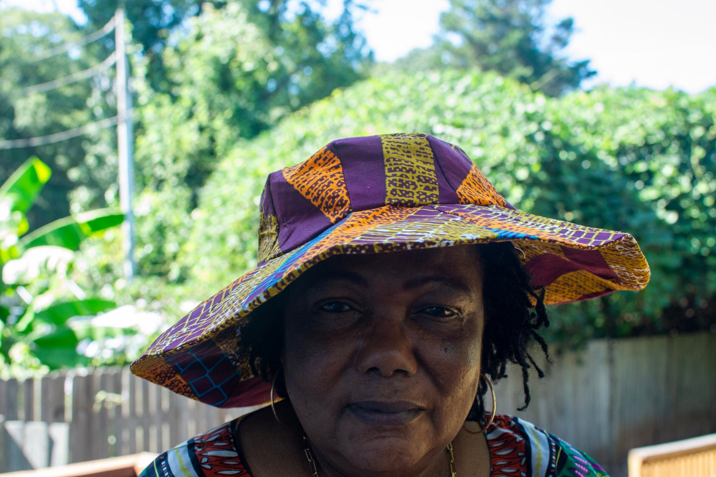 Ankara, Classic Fabric Sun/Summer hat 100%Cotton, Wide Brim.