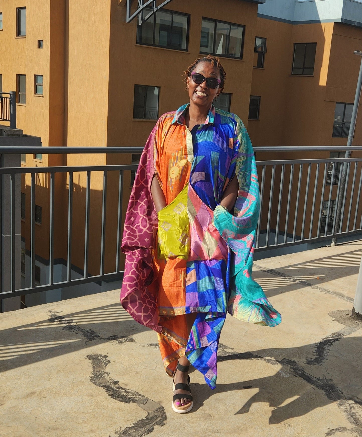 Oversize Silky Shirtdress Multicolor/Silky Kaftan One Size Fits All.