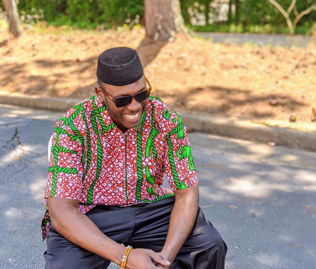 Green Elephant African Print Shirt,/Big & Tall Men size M/L Chest 48"x33".