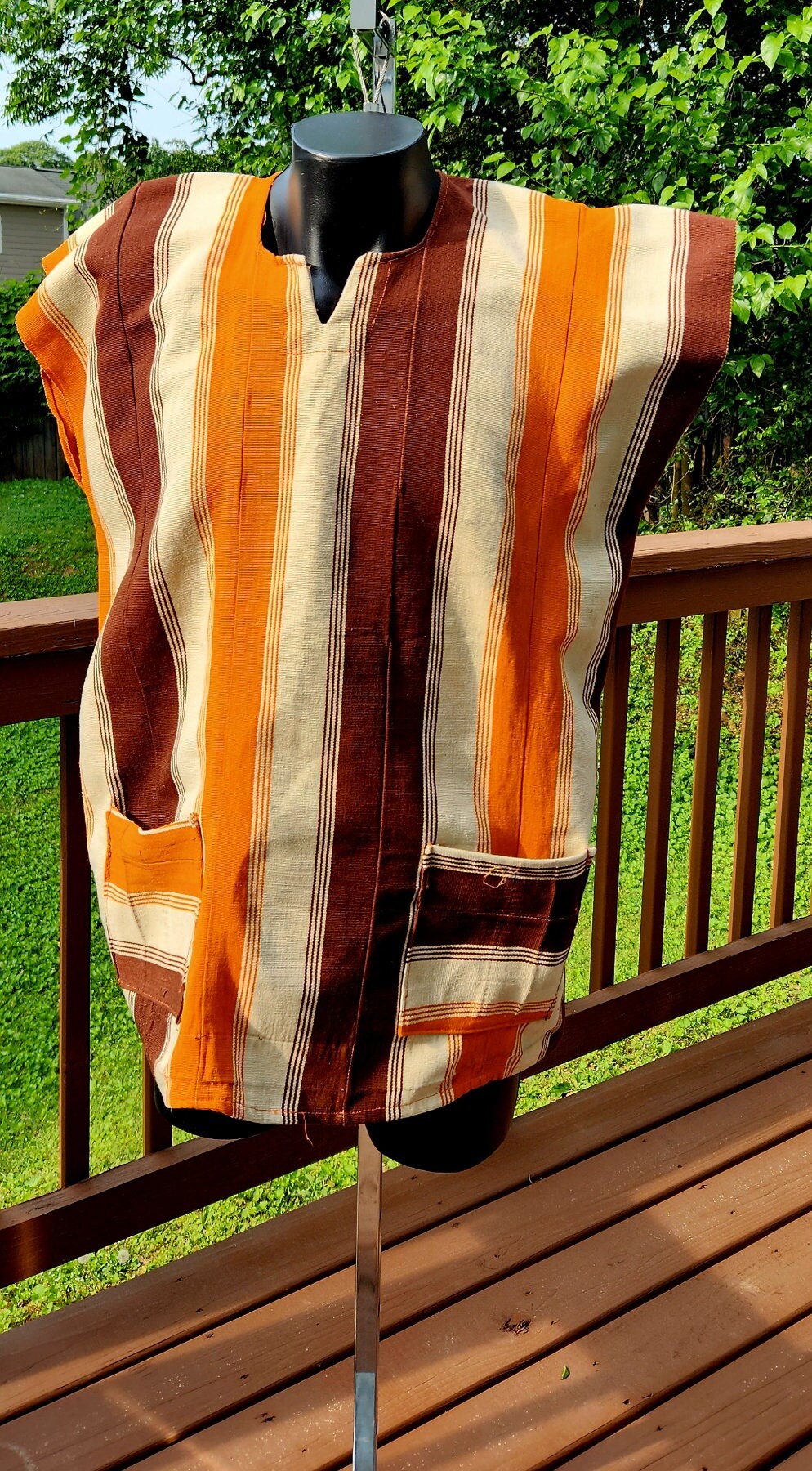 Aso Oke Nigerian Woven Shirt, Ankara Shirt, African Print Mens Medium Shirt, Ashoke. Size M/L.