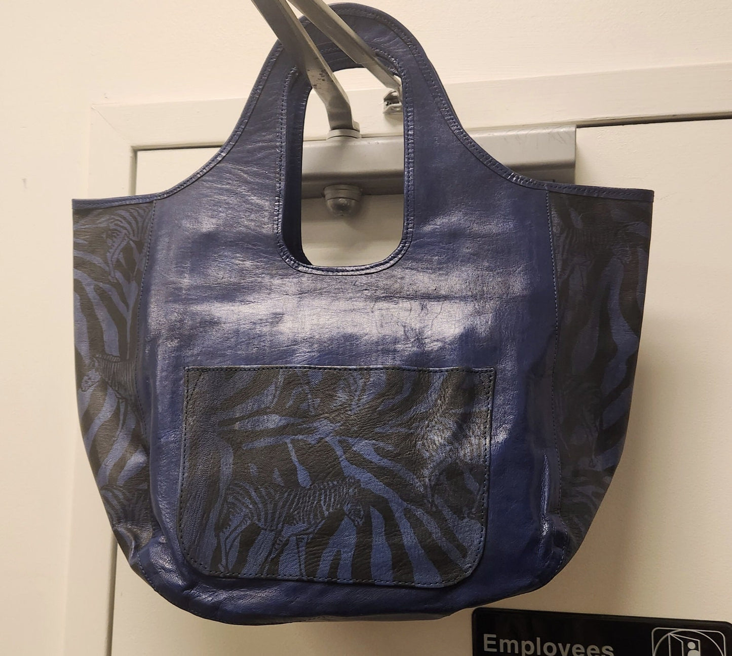 Animal Print Hobo Leather Purse/African Blue Tie Dye Leather Purse.