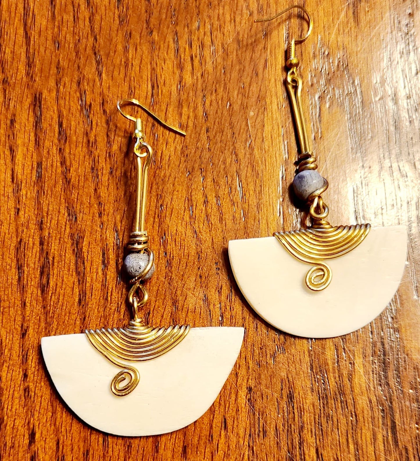 African Dangling Drop Bone Earrings/Gothic Statement Earrings/Ethnic Boho Earrings 3.5".