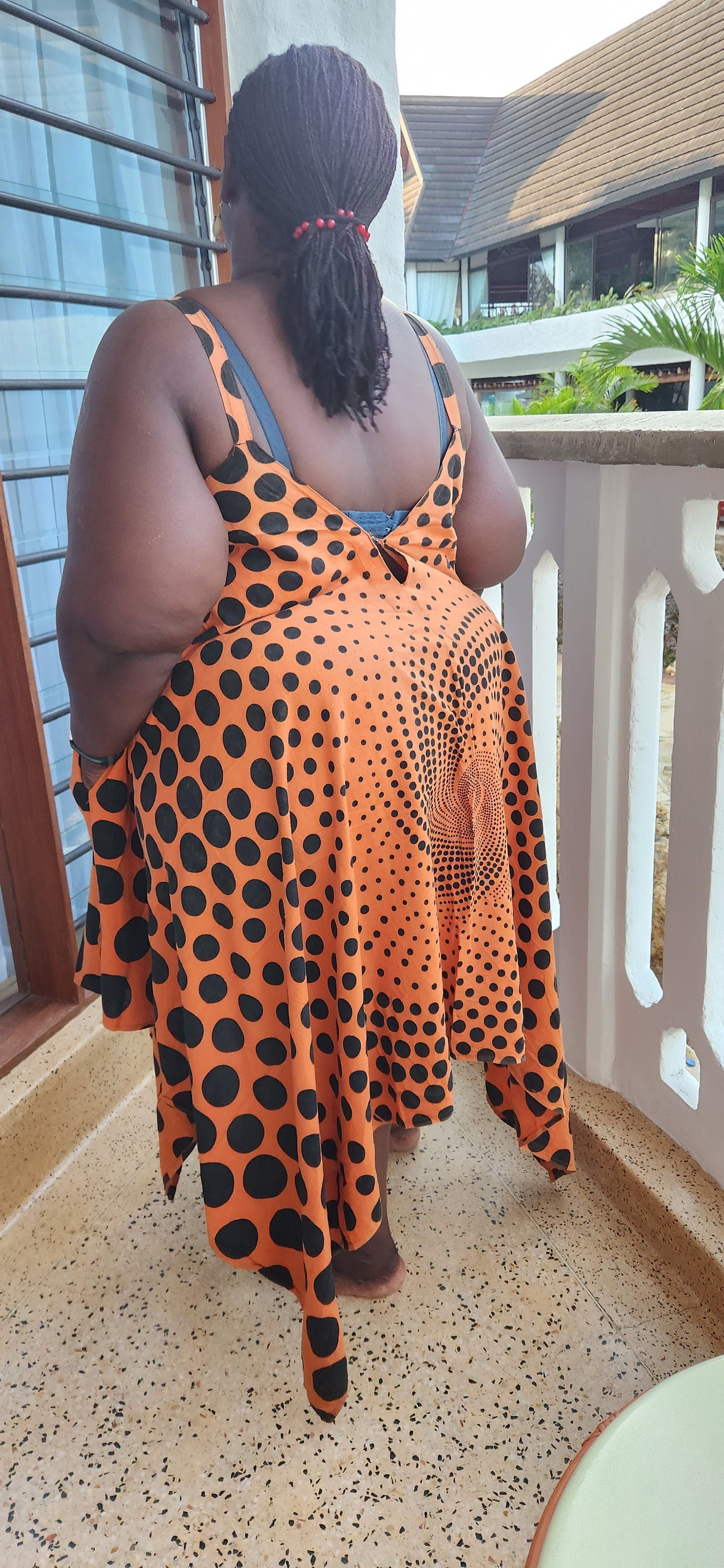 Polka Dot Jumper Dress/African Jumpsuit. 100% Cotton, one size fit most.