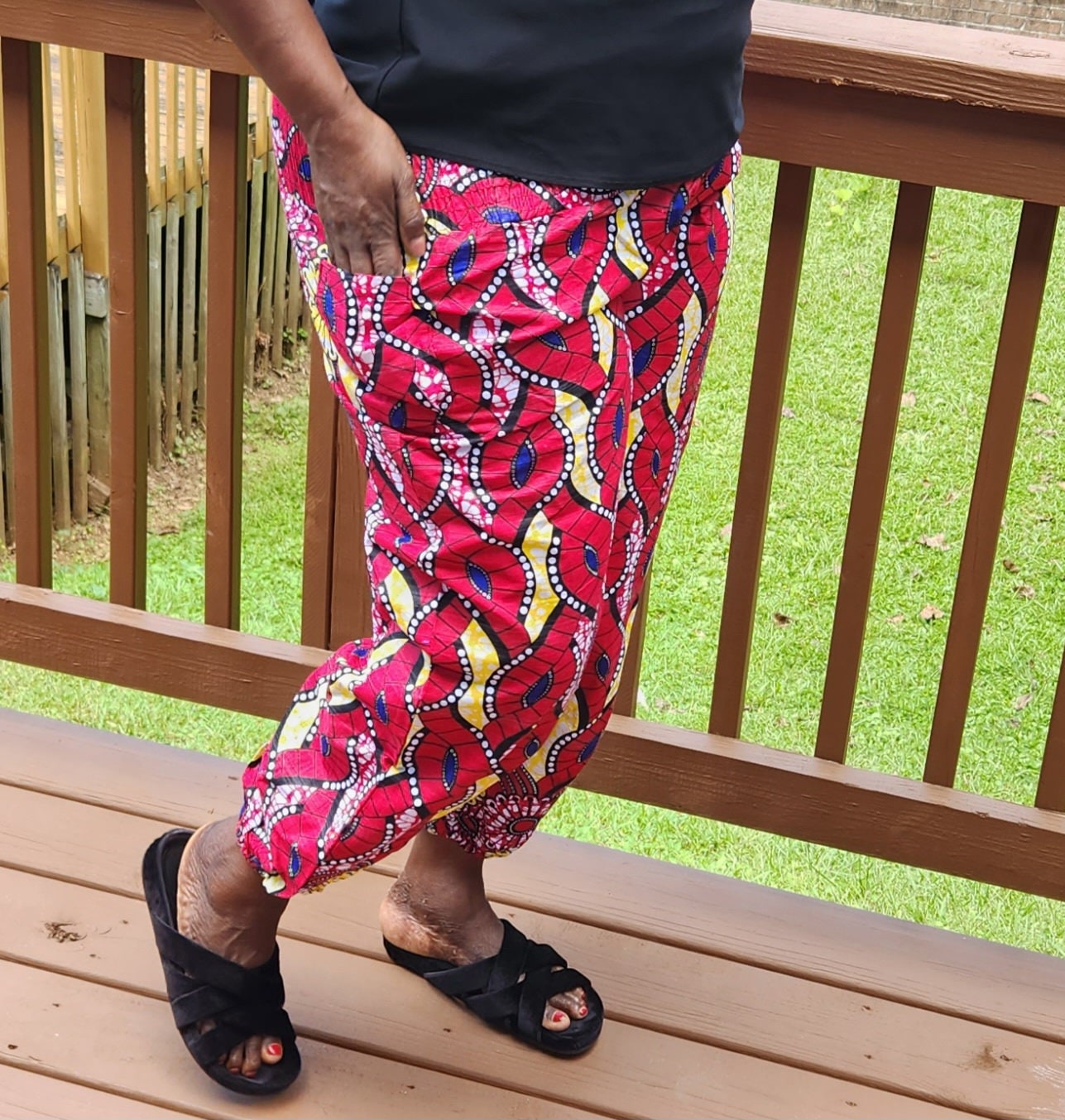 Ankara High Waist Elastic African Pants/Women's African Pants/Men's Pants/Elastic ankle Unisex.