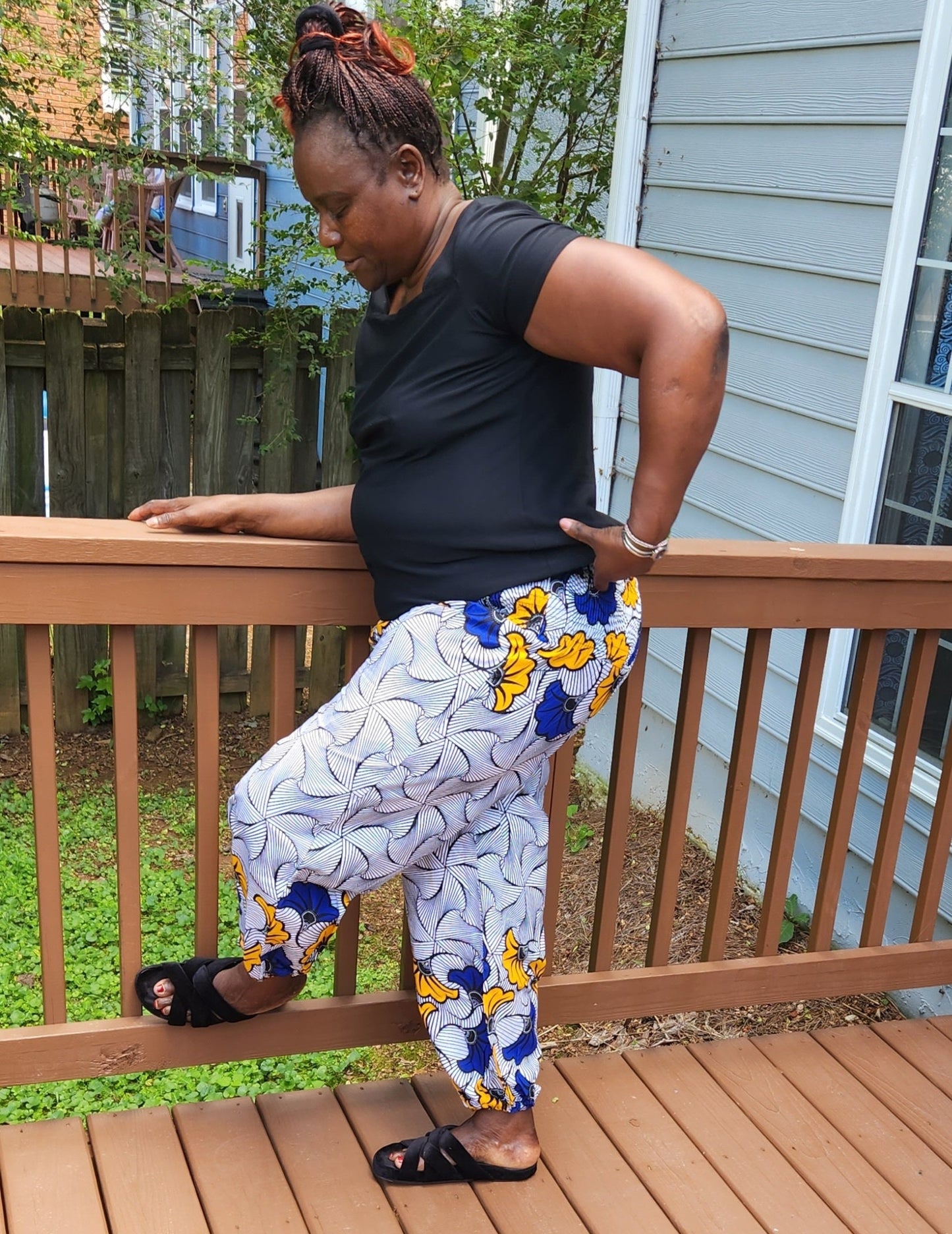 Ankara High Waist Elastic African Pants/Women's African Pants/Men's Pants/Elastic ankle Unisex.