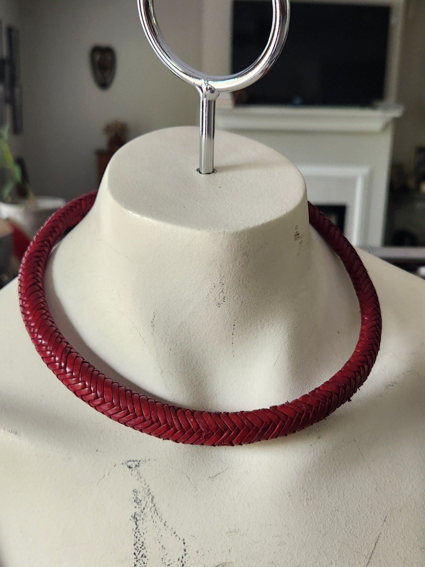Dogon Braided Leather Necklace/Unisex Tuareg Chocker.