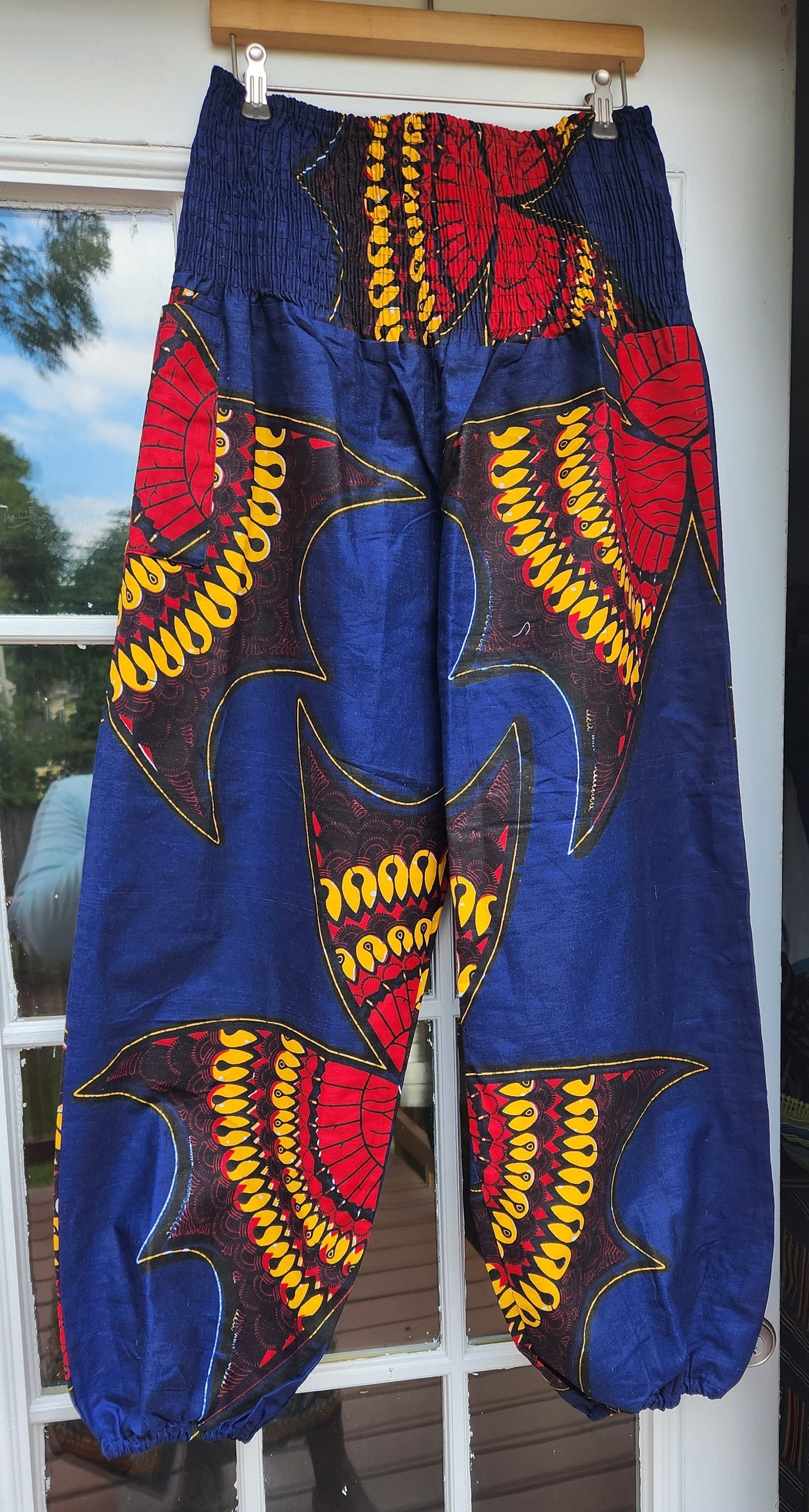 African Print Pants, Unisex/Women Ankara Trousers with Elastic Ankle/High waist.