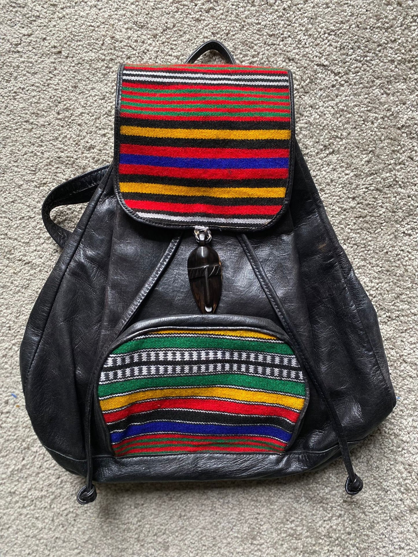 African Backpack Leather Bag/Handmade leather Back Pack/ Exclusive bag / Gift Ideas/ Handcrafted Malian Bag.