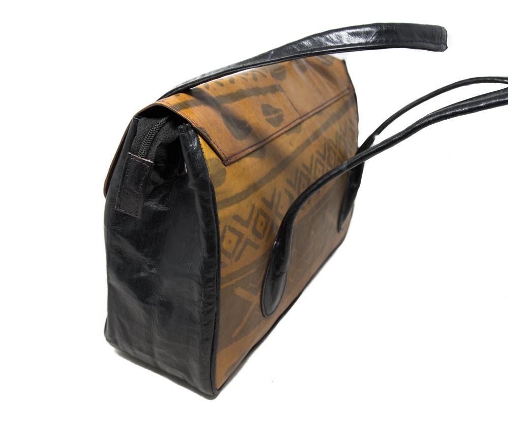 Mudprint Pattern Leather Tote.