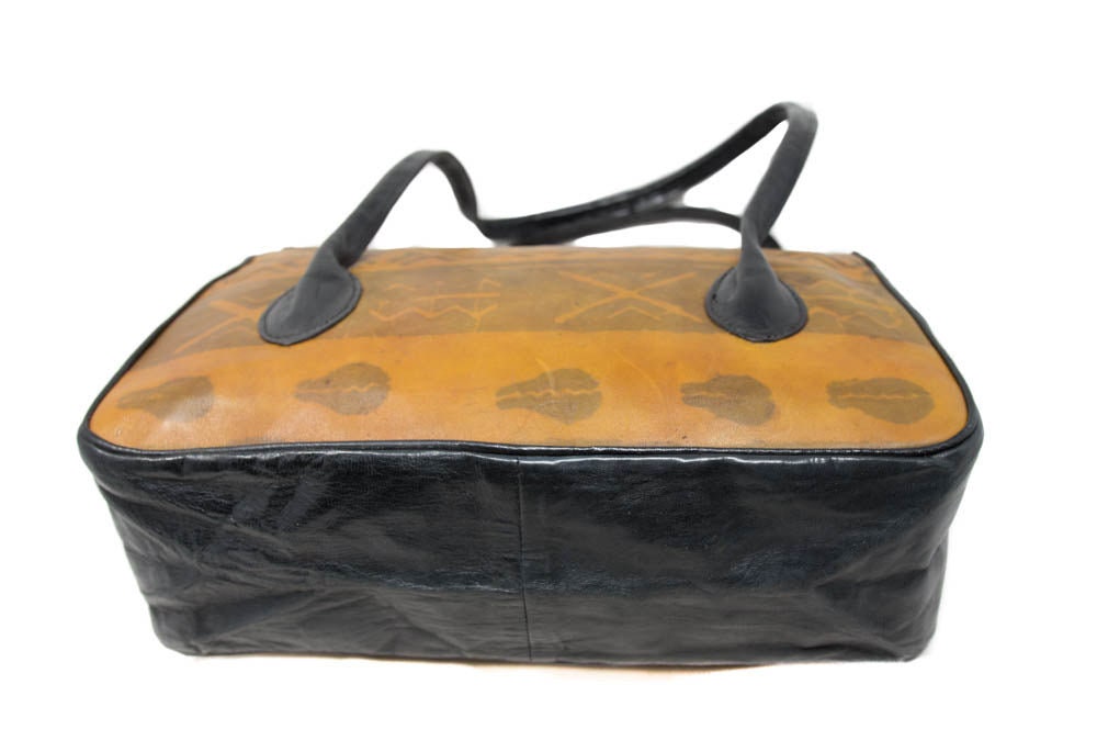 Mudprint Pattern Leather Tote.
