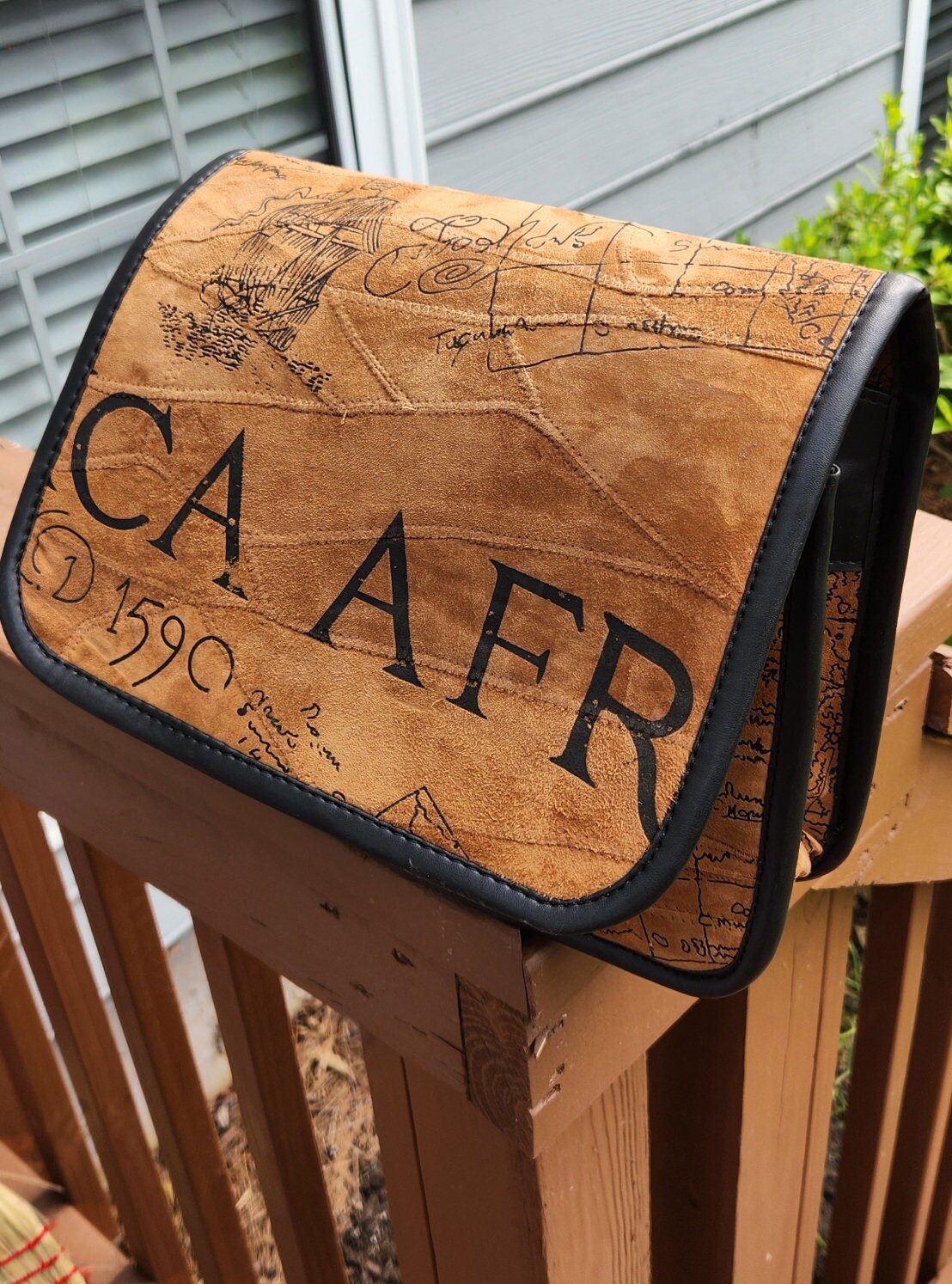 AD 1590 Africa Suede Crossbody Bag.