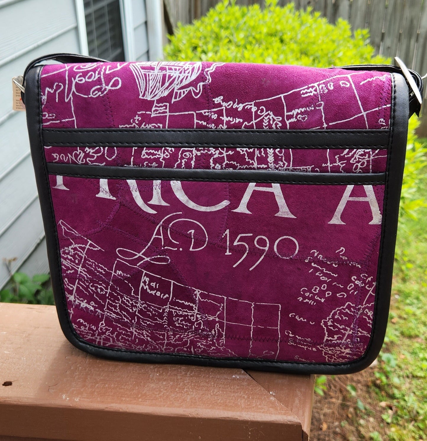 AD 1590 Africa Suede Crossbody Bag.