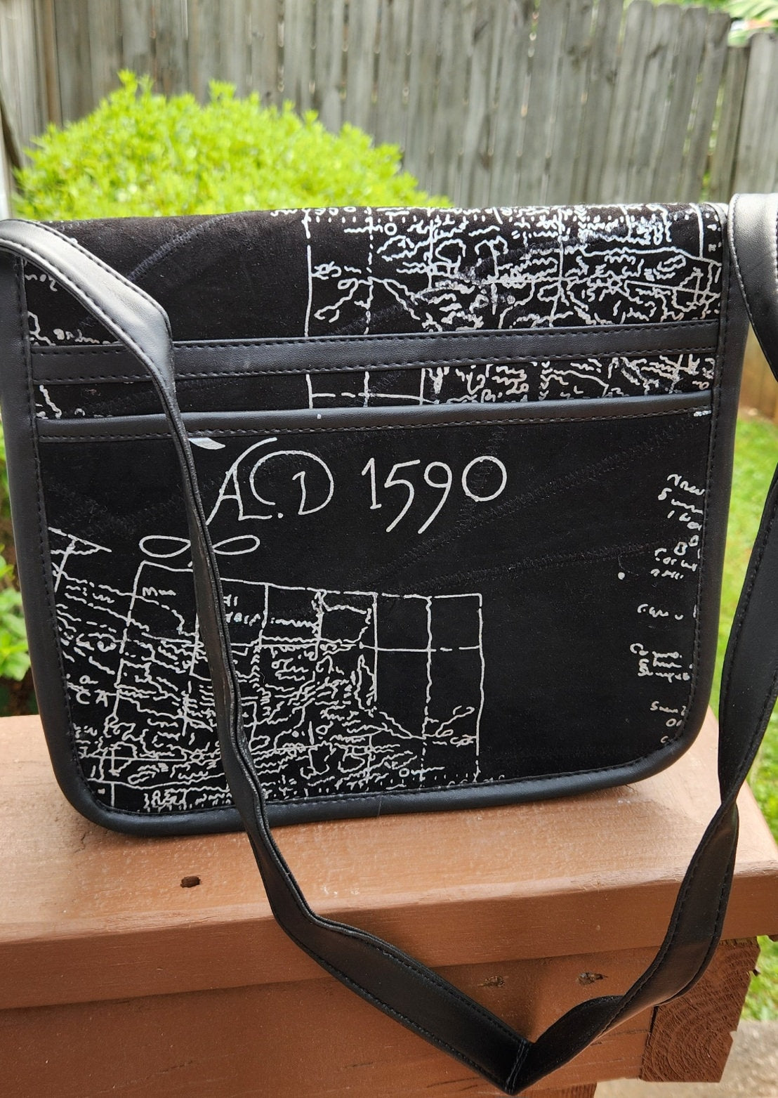 AD 1590 Africa Suede Crossbody Bag.