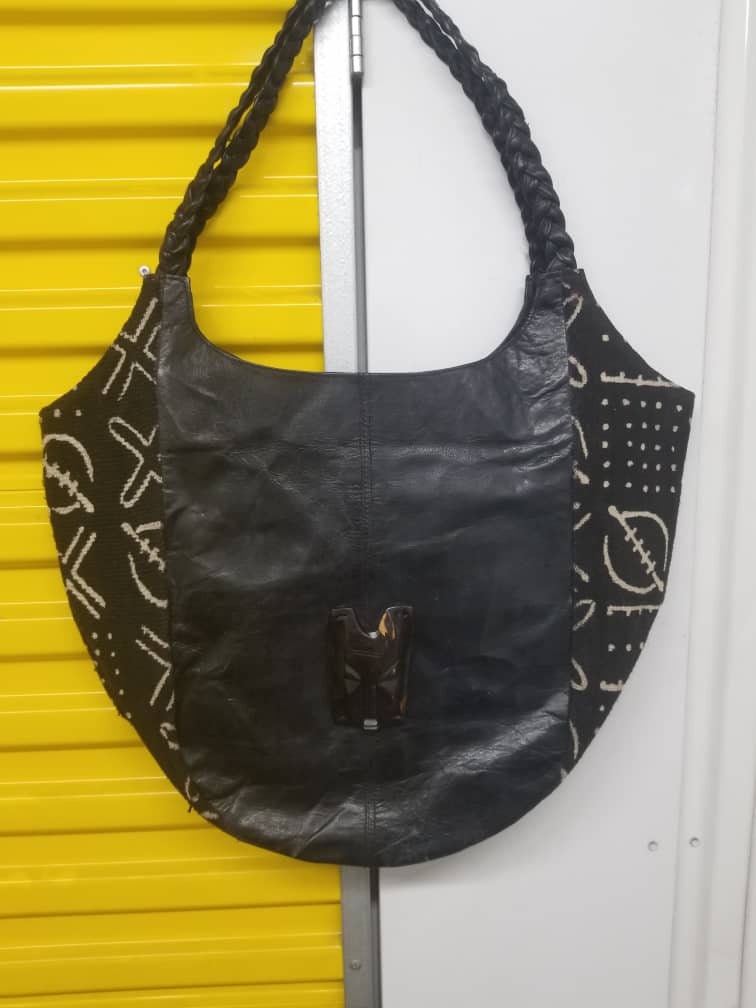 African Oversized Hobo LeatherPurse/African Overnight handbag.