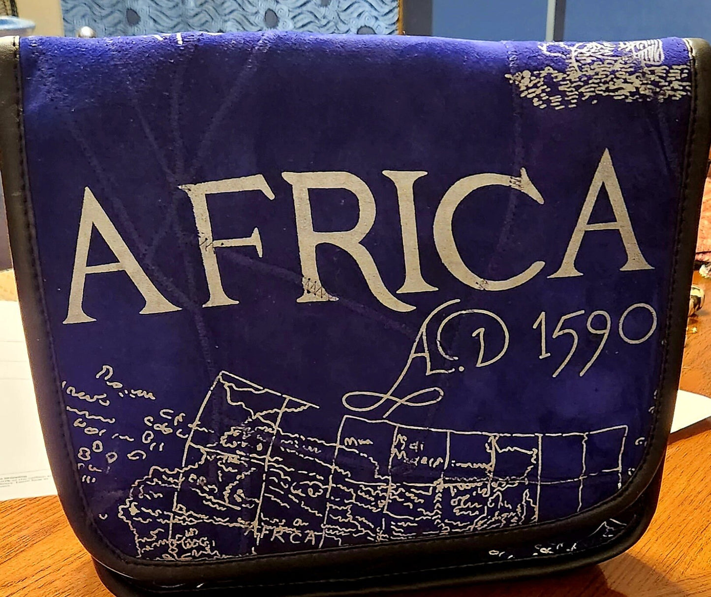 AD 1590 Africa Suede Crossbody Bag.