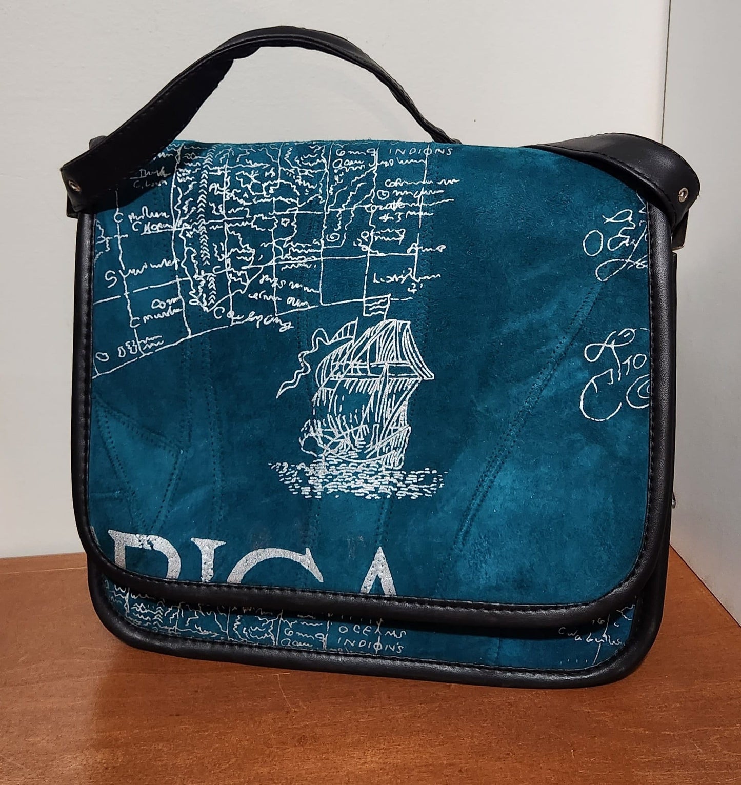 AD 1590 Africa Suede Crossbody Bag.
