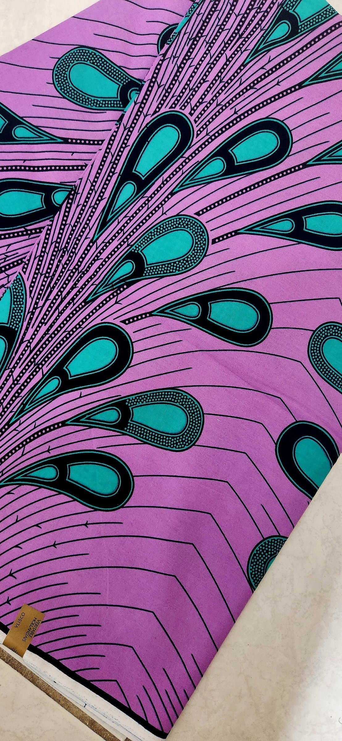 Peacock African Print Fabric sold by yard.