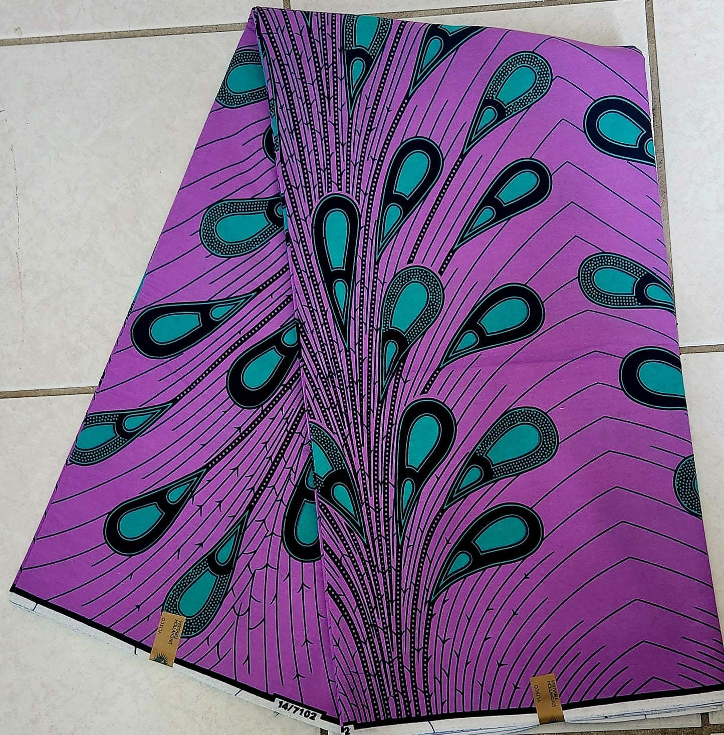 Peacock African Print Fabric sold by yard.