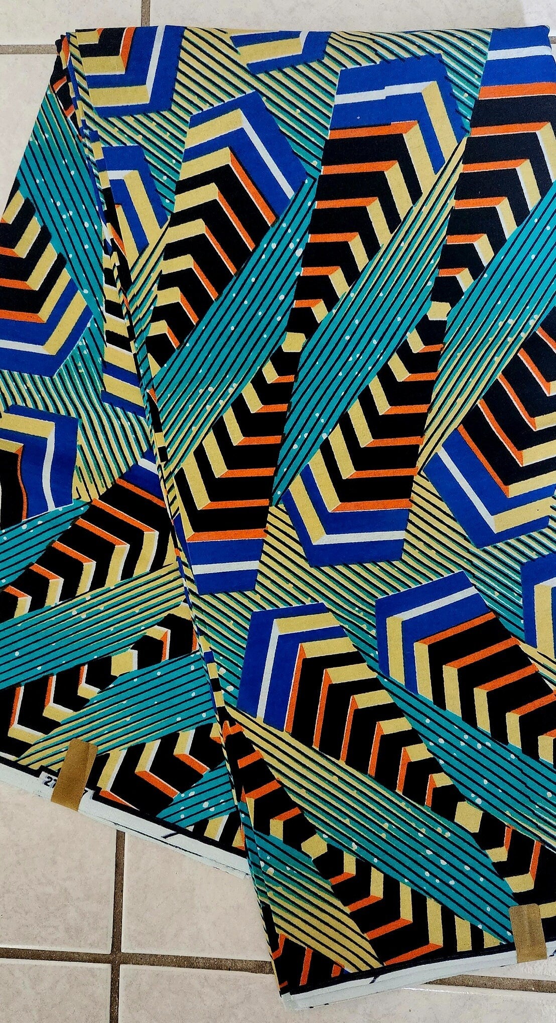 Rich Teal African print Fabric, Ankara Waxprint 6 yard Bulk.