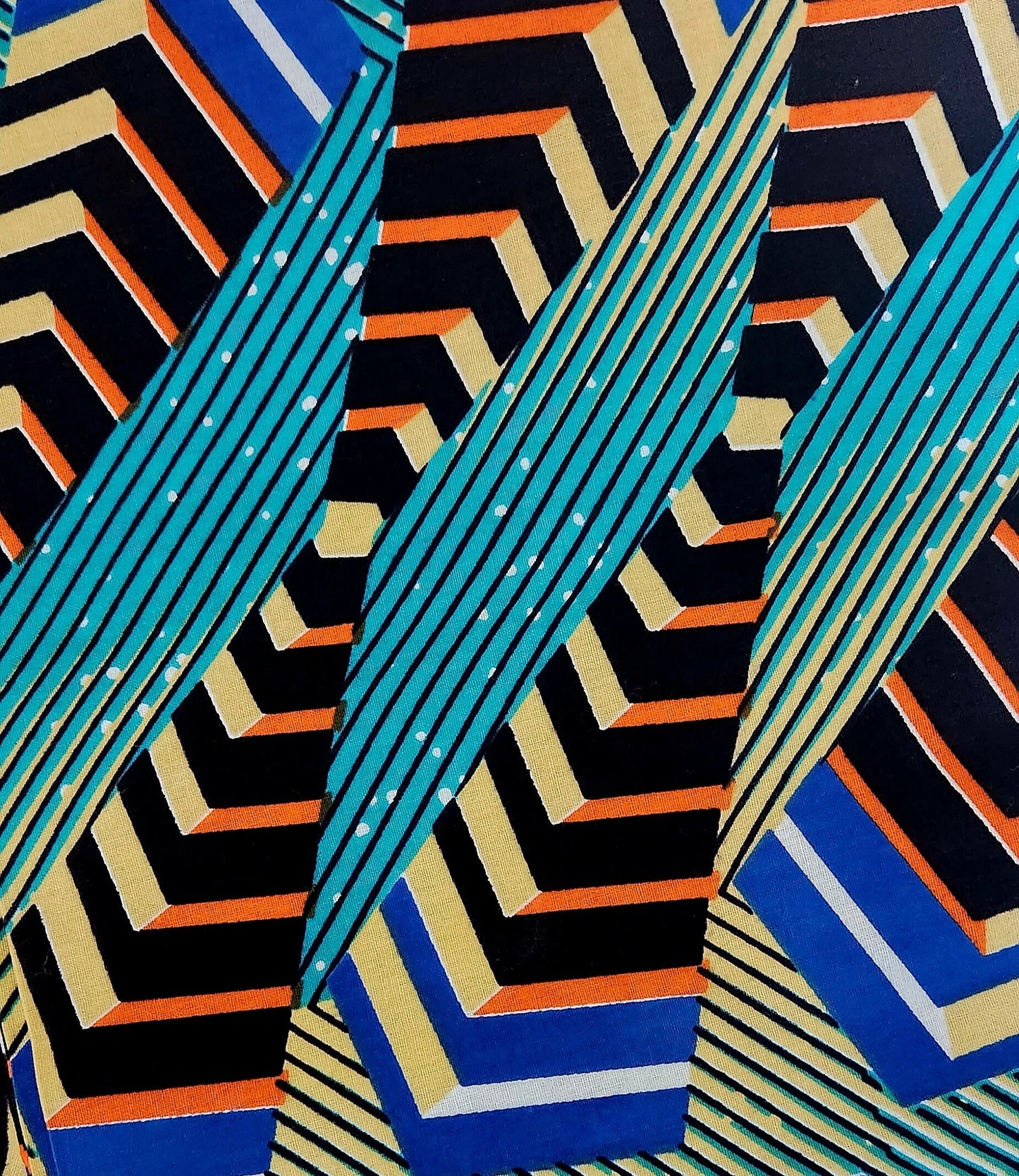 Rich Teal African print Fabric, Ankara Waxprint 6 yard Bulk.