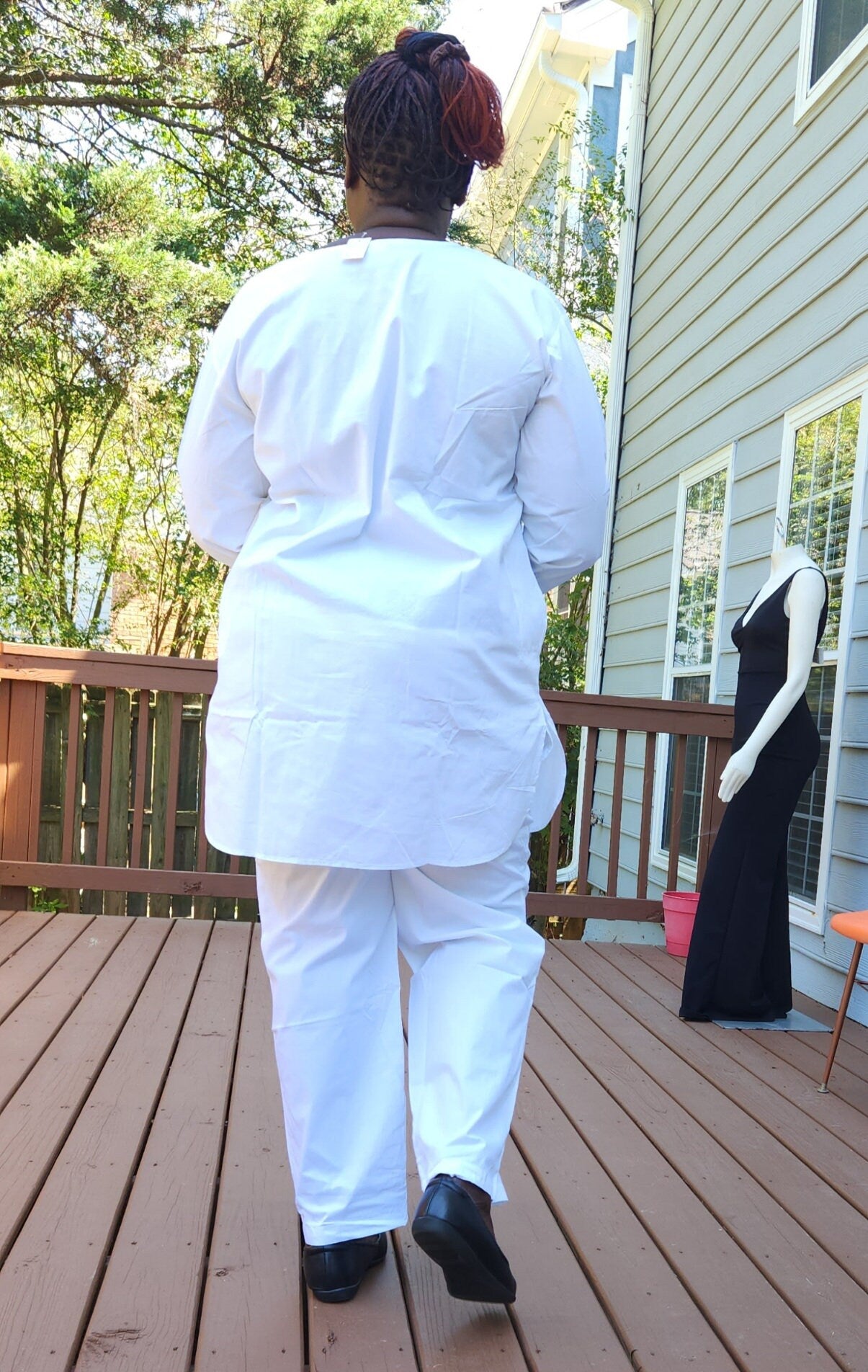 Mens African White Dashiki Pantset/Unisex Pantset 100% cotton.