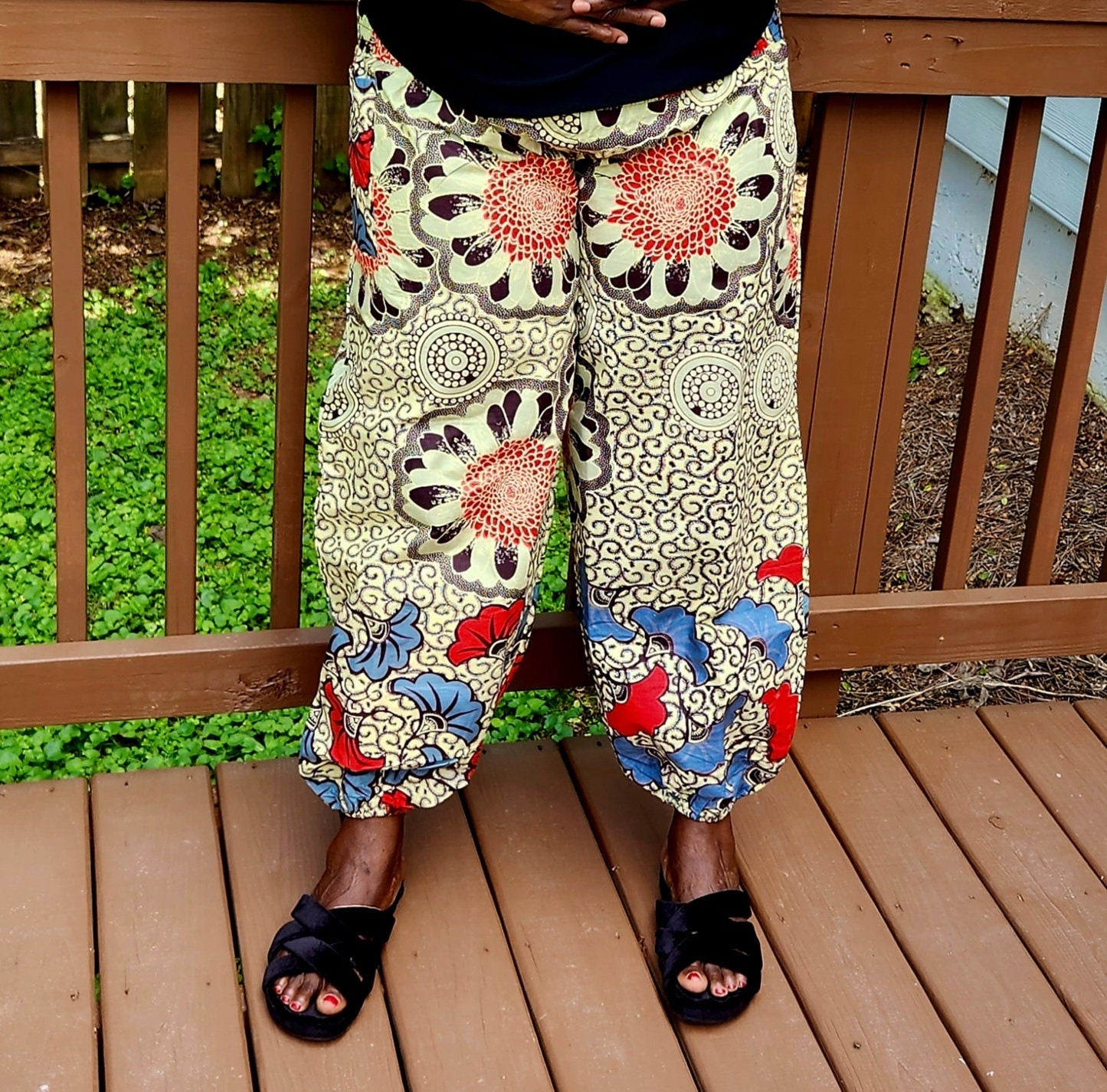 Ankara High Waist Elastic African Pants/Women's African Pants/Men's Pants/Elastic ankle Unisex.
