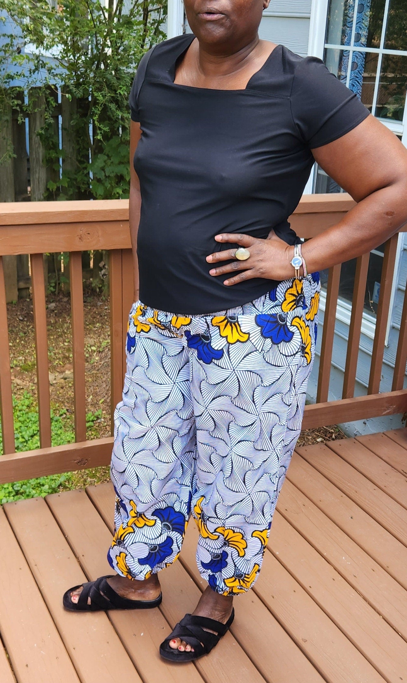 Ankara High Waist Elastic African Pants/Women's African Pants/Men's Pants/Elastic ankle Unisex.