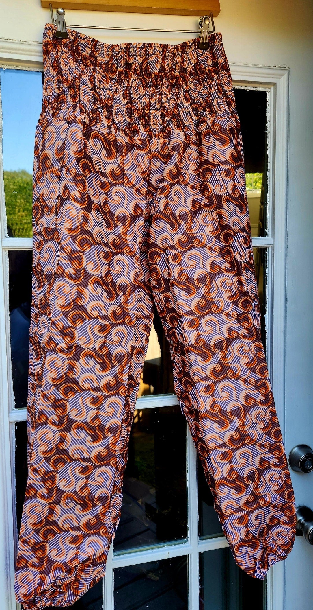 African Print Pants, Unisex/Women Ankara Trousers with Elastic Ankle/High waist.