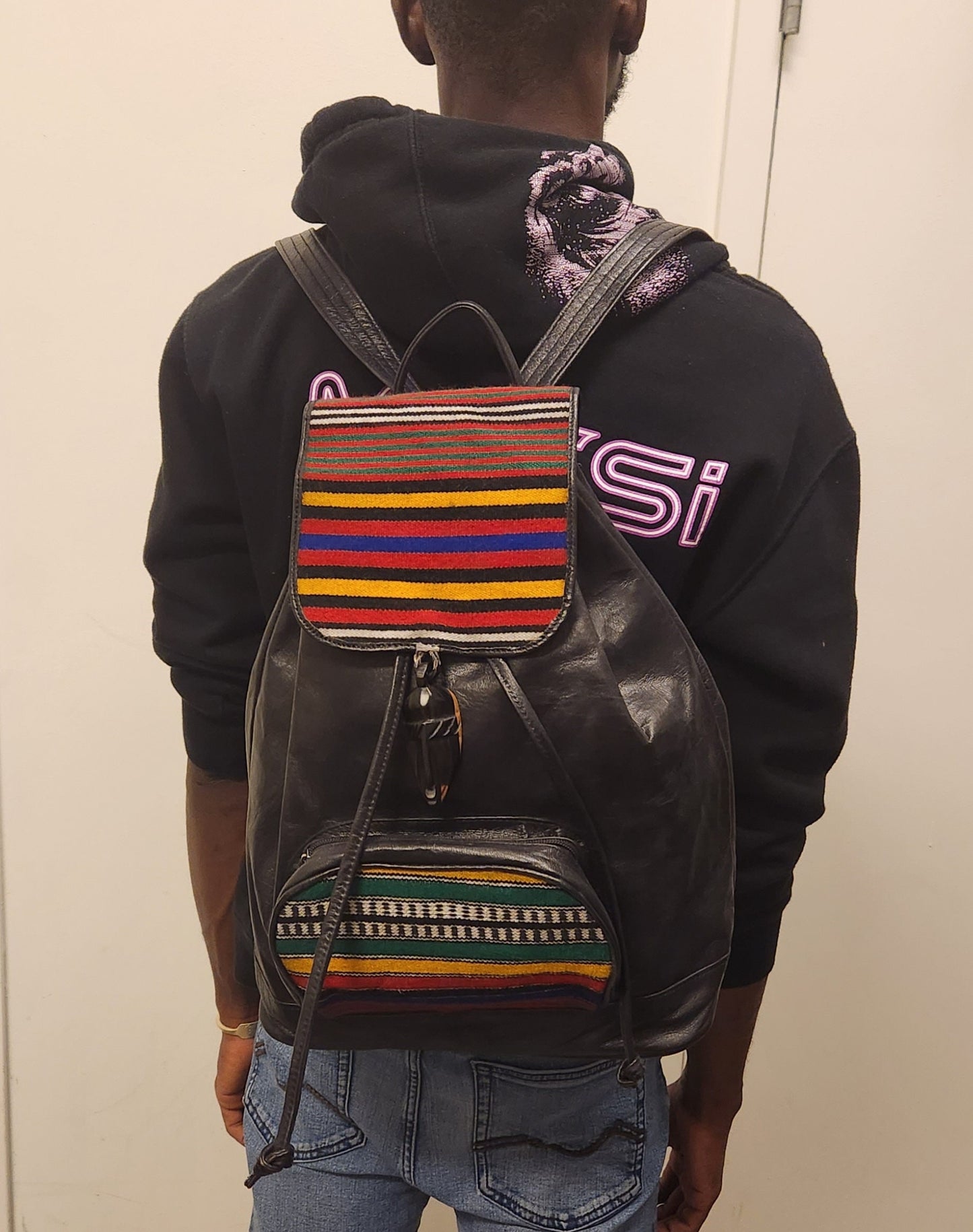 African Backpack Leather Bag/Handmade leather Back Pack/ Exclusive bag / Gift Ideas/ Handcrafted Malian Bag.