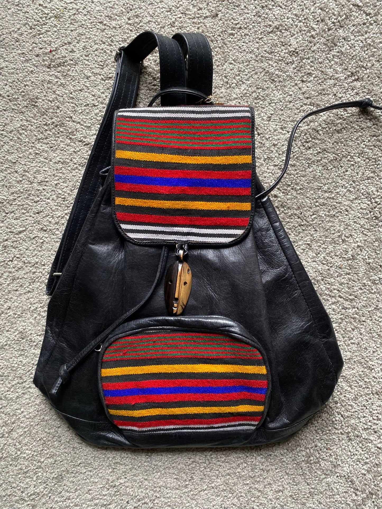 African Backpack Leather Bag/Handmade leather Back Pack/ Exclusive bag / Gift Ideas/ Handcrafted Malian Bag.