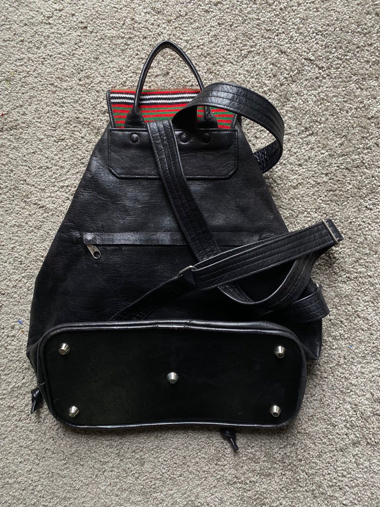 African Backpack Leather Bag/Handmade leather Back Pack/ Exclusive bag / Gift Ideas/ Handcrafted Malian Bag.