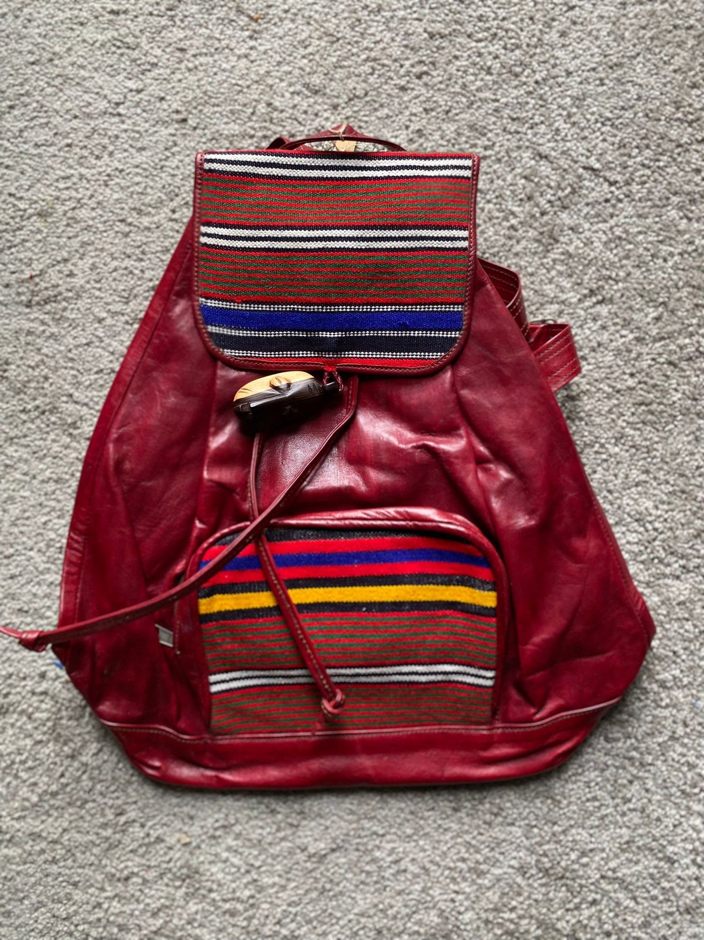 African Backpack Leather Bag/Handmade leather Back Pack/ Exclusive bag / Gift Ideas/ Handcrafted Malian Bag.
