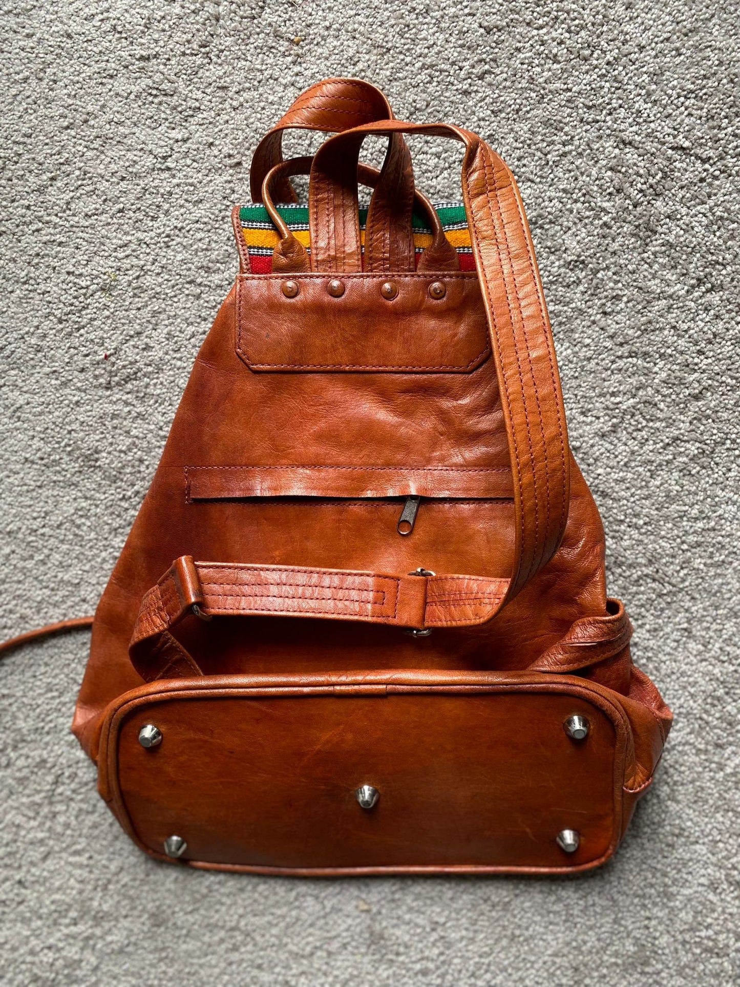 African Backpack Leather Bag/Handmade leather Back Pack/ Exclusive bag / Gift Ideas/ Handcrafted Malian Bag.