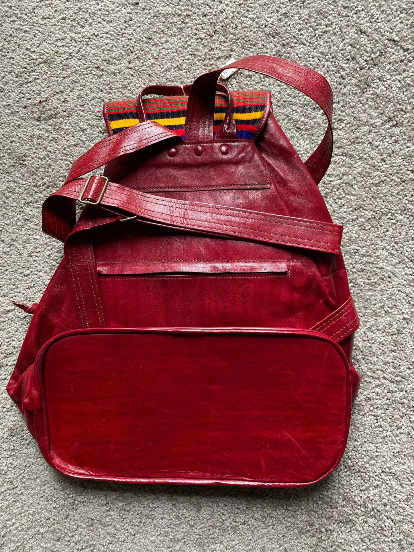 African Backpack Leather Bag/Handmade leather Back Pack/ Exclusive bag / Gift Ideas/ Handcrafted Malian Bag.