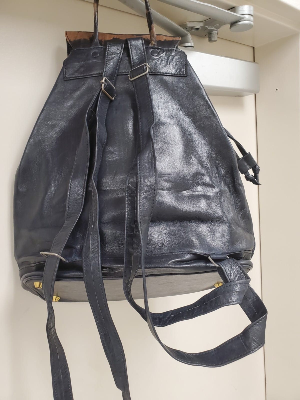 Black African Backpack/Handmade leather Back Pack/ Exclusive bag / Gift Ideas/ Handcrafted Malian Bag.