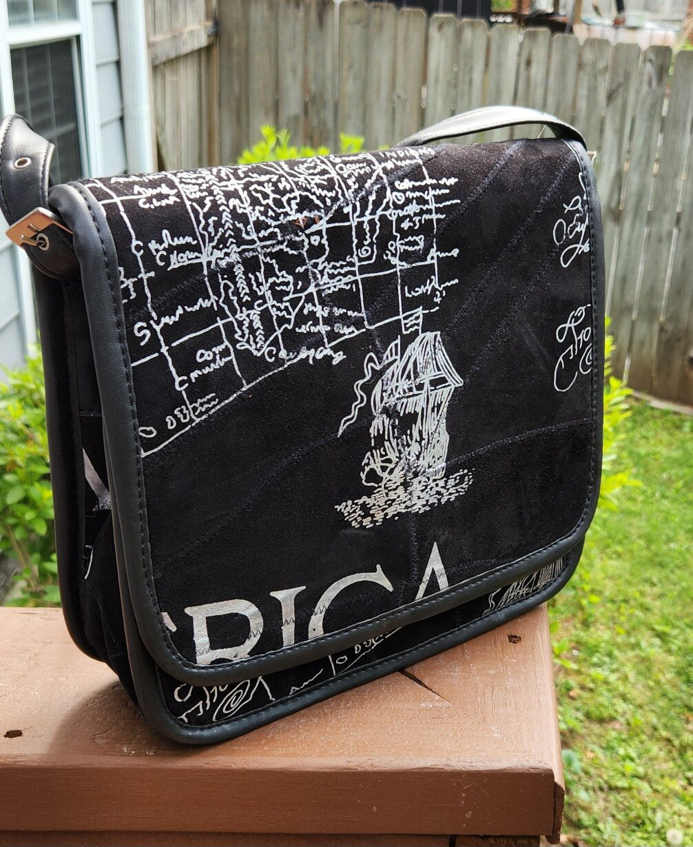 AD 1590 Africa Suede Crossbody Bag.